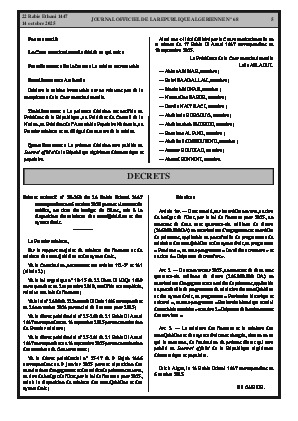 
N°68 du Journal officiel de la République Algérienne Démocratique et Populaire • Page 1

            