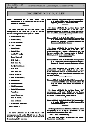 
N°71 du Journal officiel de la République Algérienne Démocratique et Populaire • Page 1

            
