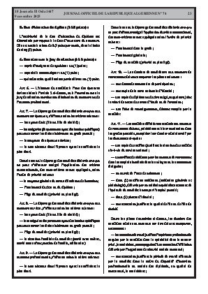 
N°74 du Journal officiel de la République Algérienne Démocratique et Populaire • Page 1

            