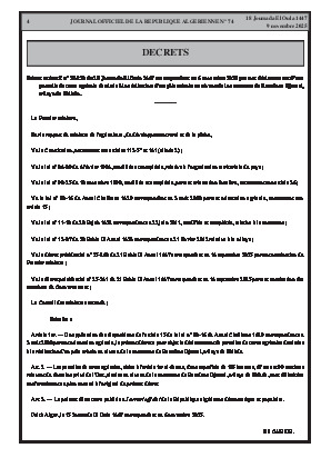 
N°74 du Journal officiel de la République Algérienne Démocratique et Populaire • Page 1

            