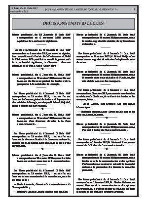 
N°74 du Journal officiel de la République Algérienne Démocratique et Populaire • Page 1

            