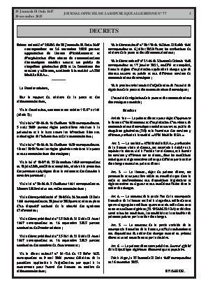 
Issue #77 of the Official Gazette of the People's Democratic Republic of Algeria • Page 1

            