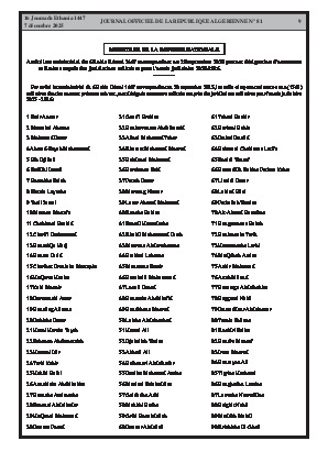 
N°81 du Journal officiel de la République Algérienne Démocratique et Populaire • Page 1

            