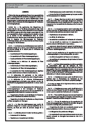 
N°84 du Journal officiel de la République Algérienne Démocratique et Populaire • Page 1

            